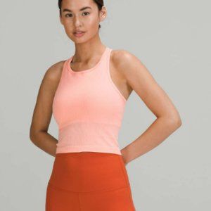 Lululemon Ebb to Street Cropped Racerback Tank Top Dew Pink
